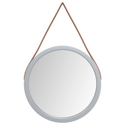 vidaXL Стенно огледало с връв сребро Ø 35 см