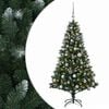 vidaXL Изкуствена коледна елха с топки 120 см 150 LED светодиода