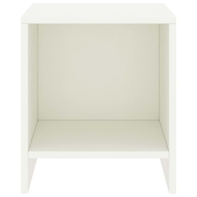 vidaXL Нощно шкафче, бяло, 35x30x40 см, бор масив