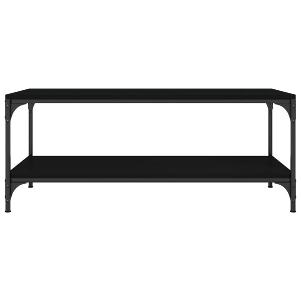 vidaXL Кафе маса, черна, 100x50x40 см, инженерно дърво