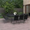 vidaXL Градински трапезен комплект, 13 части, стомана