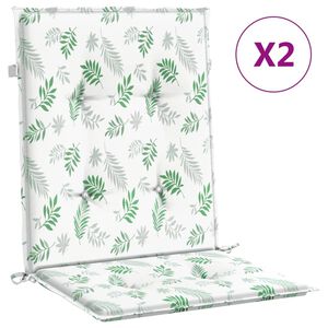 vidaXL Възглавници за стол с ниска облегалка, 2 бр, на листа, текстил