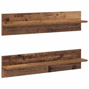 vidaXL Стенен рафт 2 pcs Старо дърво 80 x 11,5 x 18 см Инженерно дърво