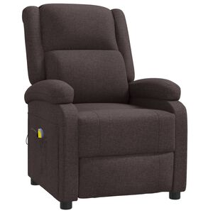 vidaXL Wingback масажен стол, тъмнокафяв, текстил