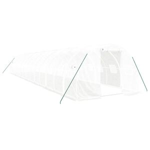 vidaXL Оранжерия със стоманена рамка бяла 42 м&sup2; 14x3x2 м