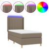 vidaXL Боксспринг легло с матрак и LED, таупе, 80x200 см, плат