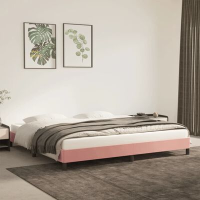 vidaXL Рамка за легло, розова, 200x200 см, кадифе