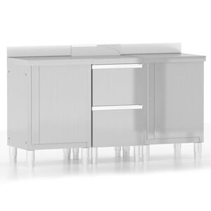 vidaXL Кухненски шкафове за търговци, 3 бр., неръждаема стомана