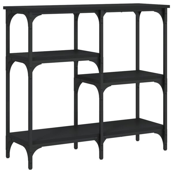 vidaXL Конзолна маса, черна, 80x29x75 см, инженерно дърво