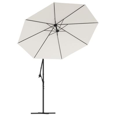vidaXL Резервно покривало за чадър с чупещо рамо, пясъчнобяло, 350 см