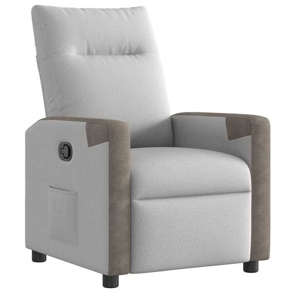 vidaXL Recliner Chair Cloud Grey Fabric