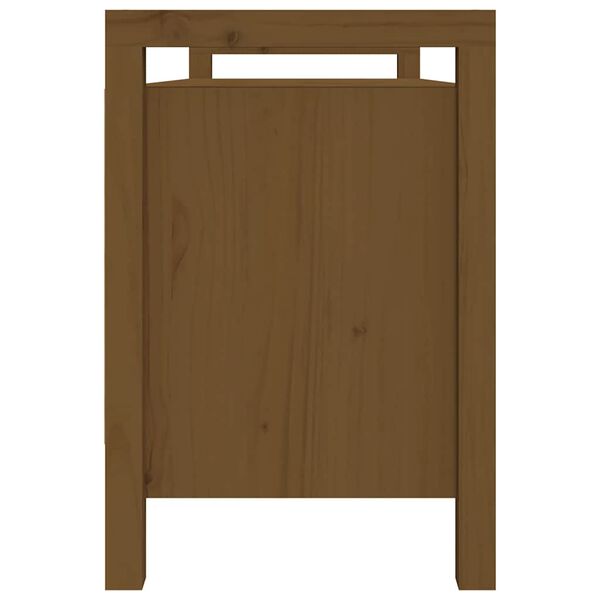 vidaXL Пейка за антре меденокафява 110x40x60 см борово дърво масив