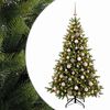 vidaXL Изкуствена коледна елха с топки 180 см 300 LED светодиода