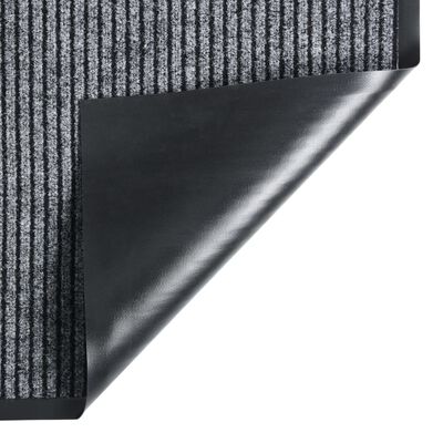 vidaXL Изтривалка раирана, сива, 80х120 см