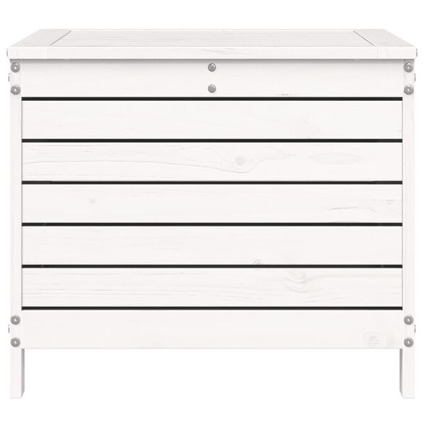 vidaXL Градинска табуретка, бяла, 62x63,5x53,5 см, бор масив