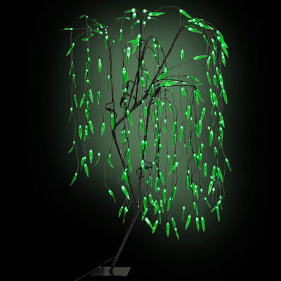 vidaXL Коледно дърво LED зелена светлина върба 150 см