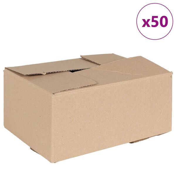 vidaXL Сгъваема кутия 50 pcs Естествен 30 x 21,5 x 14 см Картон