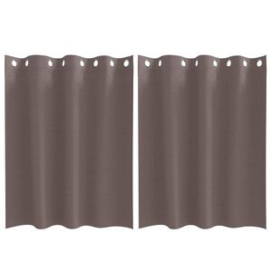 vidaXL Завеси за затъмняване с пръстени 2 бр. Тъмен кафяв 140 x 140 cm