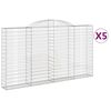 vidaXL Габионни кошници арка 5 бр 300x30x160/180 см поцинковано желязо