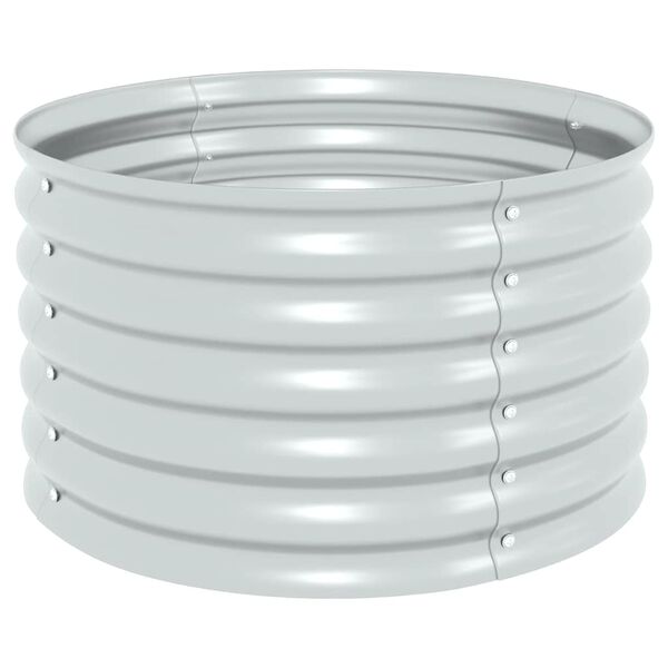 vidaXL Градинска висока леха 80x80x44 см поцинкована стомана сребриста