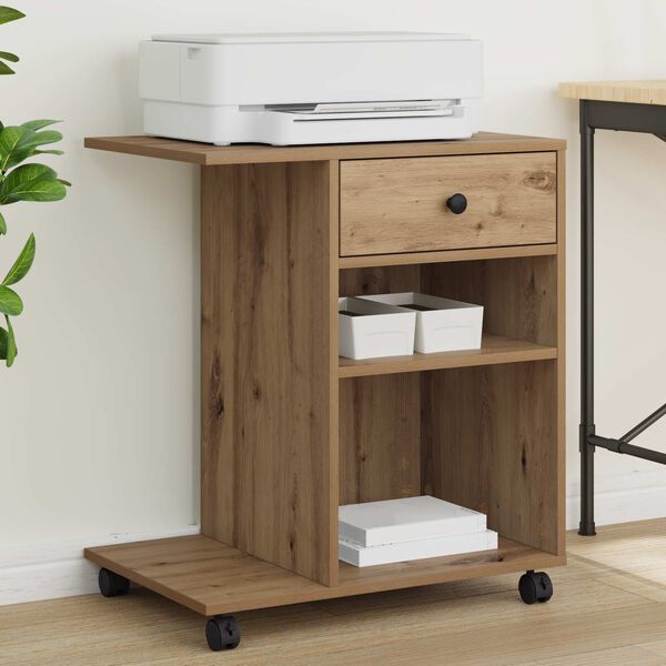 vidaXL Стойка за принтер Дъб Артизан 60 x 40 x 68.5 см Инженерно дърво