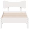 vidaXL Рамка за легло без матрак, бял, 75x190 см, борово дърво масив