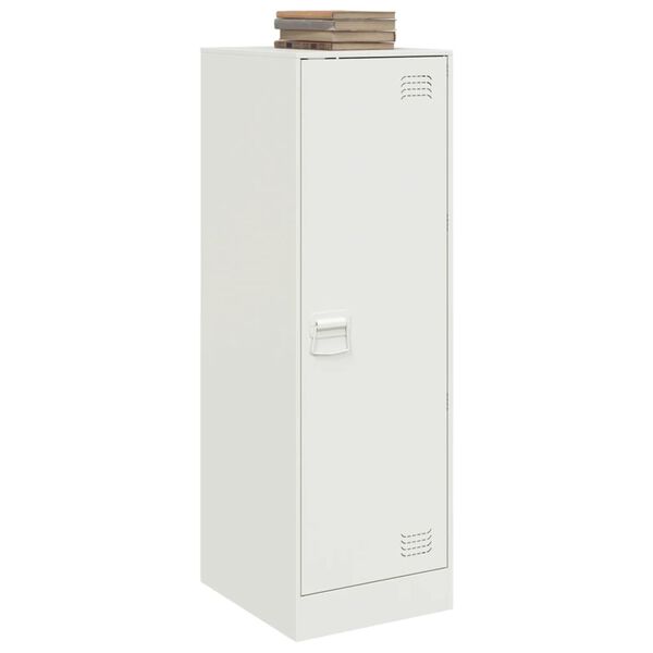 vidaXL Бюфет, бял, 34,5x39x107 см, стомана