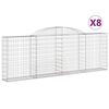 vidaXL Габионни кошници арка 8 бр 300x30x100/120 см поцинковано желязо