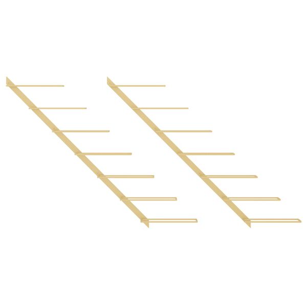 vidaXL Стойки за вино за стенен монтаж 7 бутилки 2 бр златисти метални