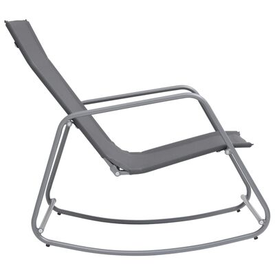 vidaXL Градински люлеещ се стол, сив, 95x54x85 см, textilene
