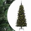 vidaXL Изкуствена коледна елха с топки 180 см 300 LED светодиода