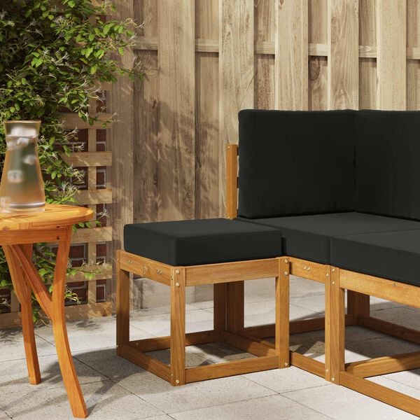 vidaXL Външен стол-бенч Солидно акациево дърво Естествен