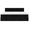 vidaXL Османска легло с матрак, черно, 160x200 см, плат