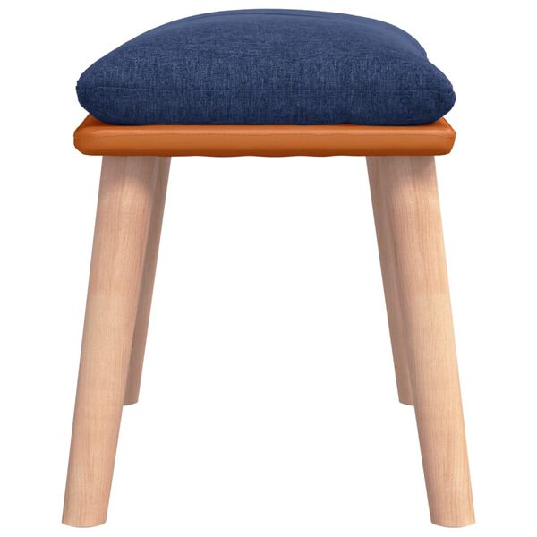 vidaXL Табуретка, синя, 45x29,5x35 см, текстил и изкуствена кожа