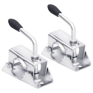 vidaXL Скоби за опорни колела 2 бр 13,5x6,5x14 см поцинкована стомана