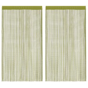 vidaXL Пердета ресни, 2 бр, 140x250 см, зелени