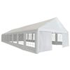 vidaXL Парти шатър Бяло 1600 x 600 x 370 cm Полиетилен и метал