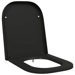 vidaXL Тоалетна седалка Черно 47,5 x 35 x 3,6 см Дуропласт
