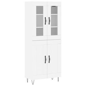 vidaXL Висок шкаф, бял, 69,5x34x180 см, инженерно дърво