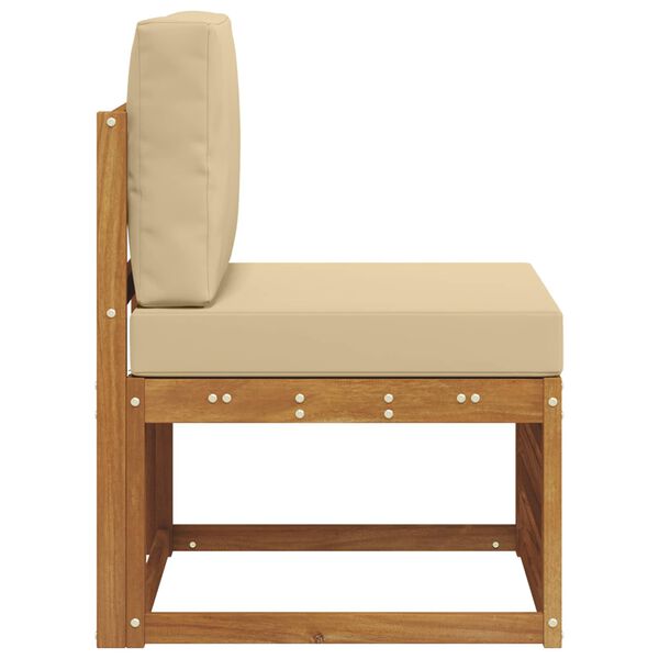 vidaXL Среден диван за открито Солидно акациево дърво Естествен