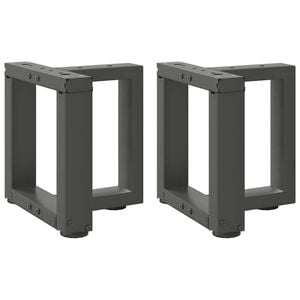 vidaXL Крака за масичка за кафе, Т-образни, 2 бр., антрацит, 30x25x(30-31) см, стомана