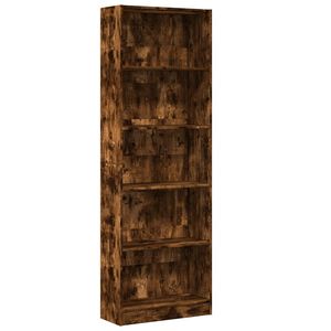 vidaXL Библиотека, опушен дъб, 60x24x176 см, инженерно дърво