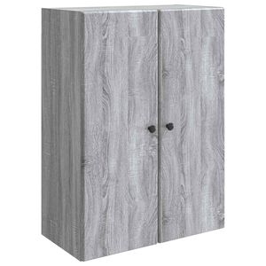vidaXL Стенно шкафче 66 x 34,5 x 90 см Инженерна дървесина Сив Сонома