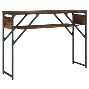 vidaXL Конзолна маса с рафт, опушен дъб, 105x30x75 см, инженерно дърво