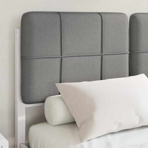 vidaXL Леглова рамка с тапицирана гръбна част Светлосиво 120 x 200 cm