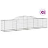 vidaXL Габионни кошници арка 8 бр 300x50x60/80 см поцинковано желязо