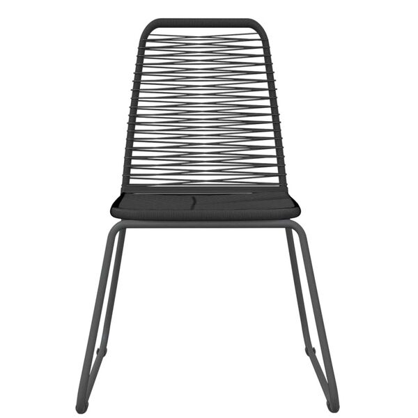 vidaXL Градински трапезен комплект, 9 части, черен