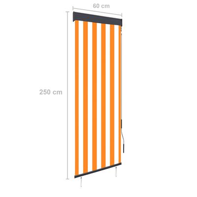 vidaXL Външна ролетна щора, 60x250 см, бяло и оранжево