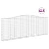 vidaXL Габионни кошници арка 15 бр 400x30x140/160см поцинковано желязо