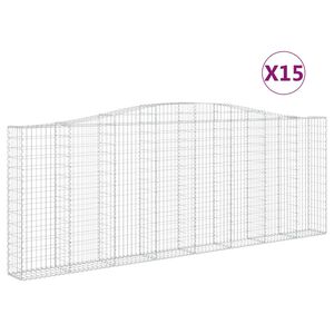 vidaXL Габионни кошници арка 15 бр 400x30x140/160см поцинковано желязо